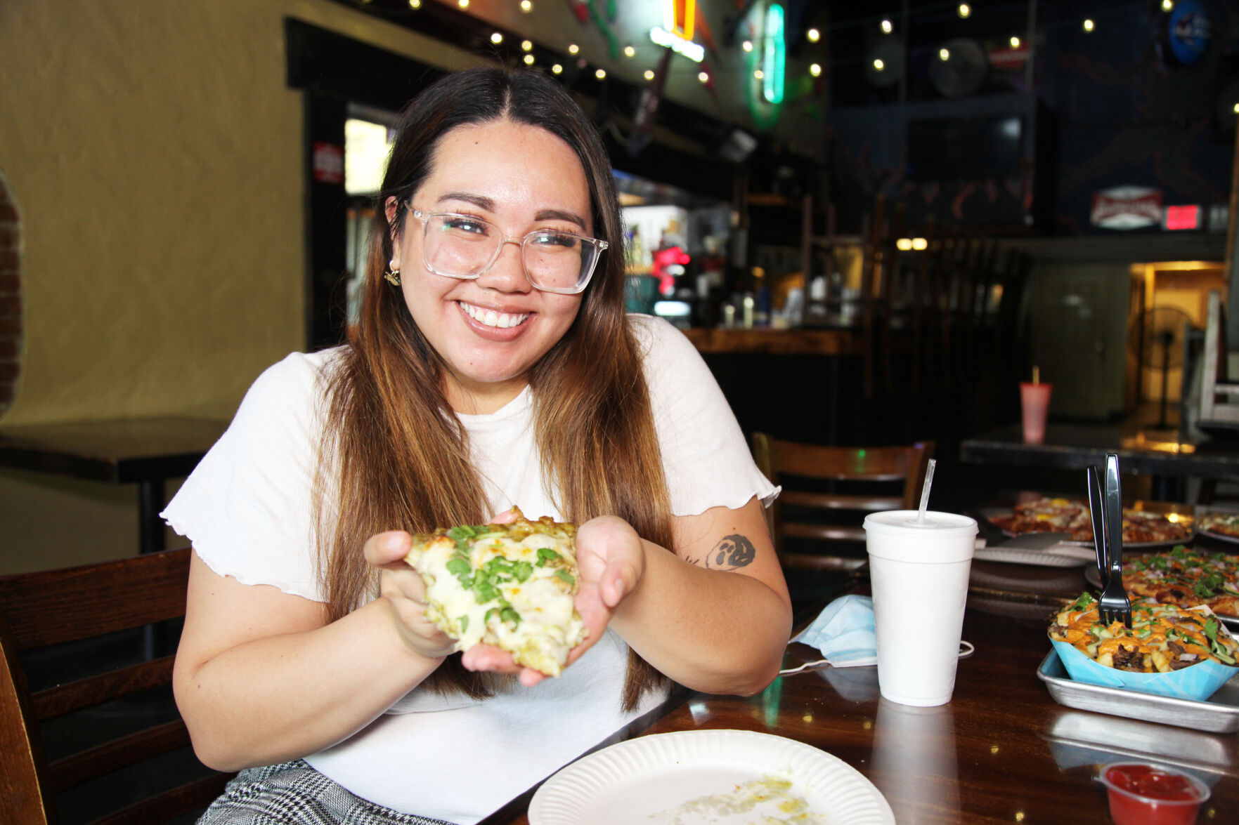Julie with Chile Verde.jpg